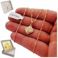 Biżuteria dla dzieci - Naszyjnik Komunijny 18K Łańcuszek Zawieszka Medalik + Darmowy Grawer - miniaturka - grafika 1