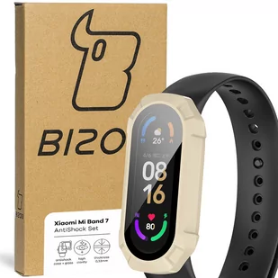 Bizon Etui ze szkłem Case AntiShock Set, Xiaomi Mi Band 7, białe - Akcesoria do smartwatchy - miniaturka - grafika 1