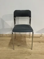 Krzesła - Krzesło CORTINA szare chrom stołówka poczekalnia Nowy Styl - miniaturka - grafika 1