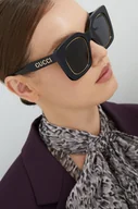 Okulary przeciwsłoneczne - Gucci okulary przeciwsłoneczne damskie kolor czarny - miniaturka - grafika 1