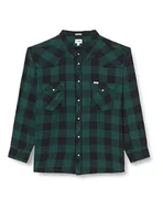Koszulki męskie - Wrangler Koszulka męska Ls Western, Dark Matcha, XXL - miniaturka - grafika 1