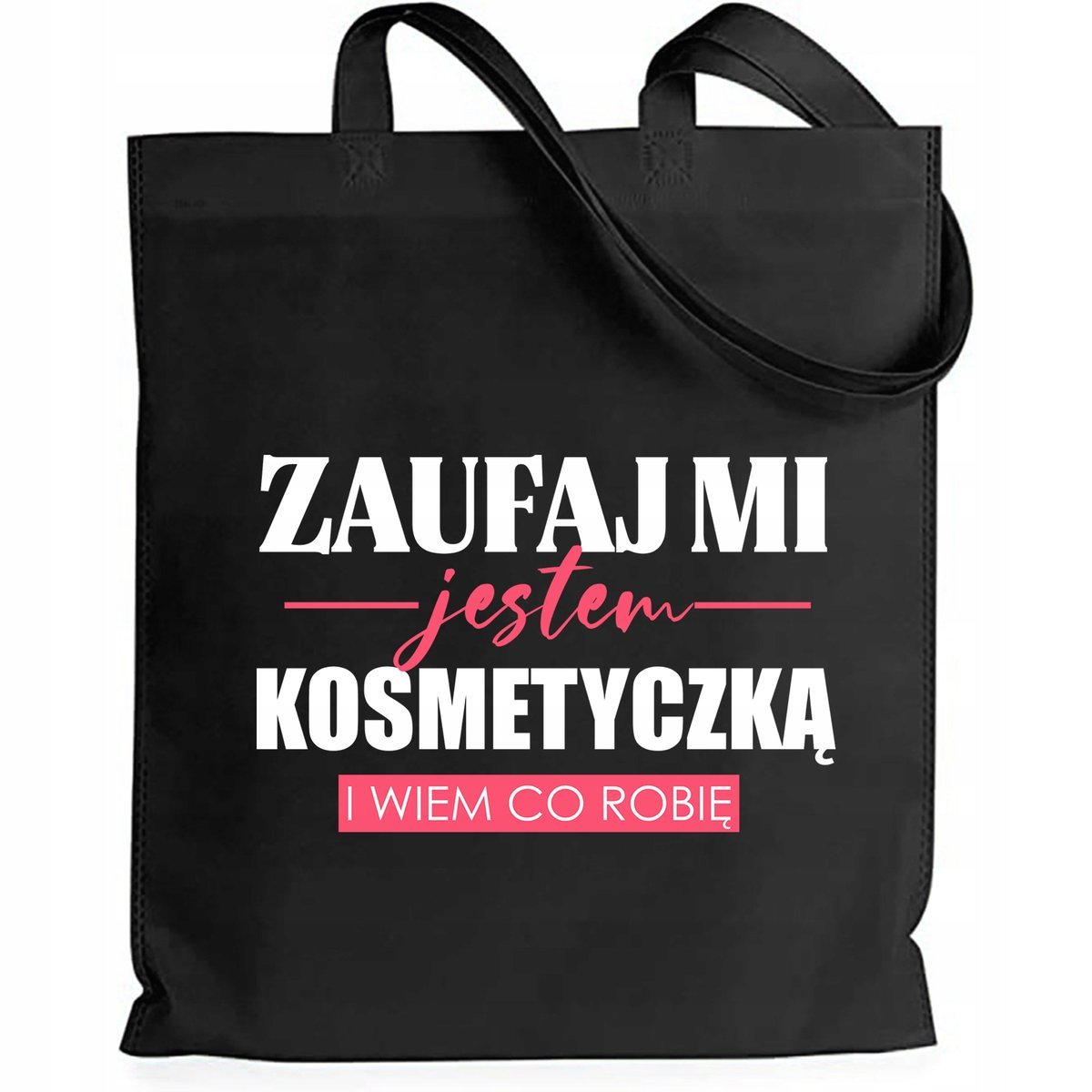 Torba Czarna Shoperna Zakupy Dla Kosmetyczki Wzory