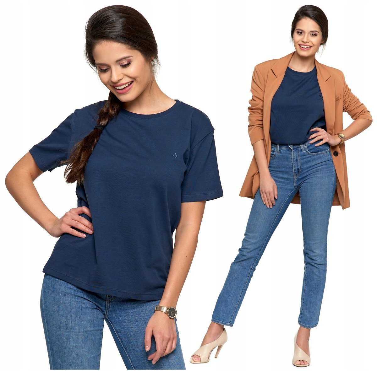 T-Shirt Damski Bawełna PREMIUM Wygodna Luźna Koszulka Gładka MORAJ L