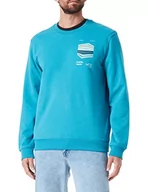 Bluzy męskie - s.Oliver Bernd Freier GmbH & Co. KG Bluza męska, z długim rękawem, niebiesko-zielona, XXL, Niebieski zielony, XXL - miniaturka - grafika 1