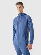 Bluzy sportowe męskie - Męska bluza treningowa 4F 4FWAW24TFSWM405 - niebieska - miniaturka - grafika 1