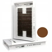 Sztuczne rzęsy i akcesoria - Project Lashes, Brązowe Zj Pro Mattline Dark Brown Brąz Mix D 0,10 - miniaturka - grafika 1
