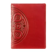 Biżuteria - akcesoria - Etui na dokumenty ze skóry licowej z kolekcji Mandala czerwone - miniaturka - grafika 1