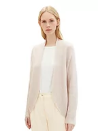 Swetry damskie - TOM TAILOR Damski kardigan Basic Cardigan z dzianiny, 32398-Clouds Grey Melange, M - miniaturka - grafika 1