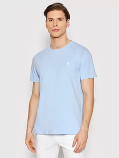 Koszulki męskie - Ralph Lauren Polo T-Shirt 710671438252 Niebieski Custom Slim Fit - grafika 1