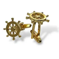 Spinki do mankietów i krawatów - Spinki do mankietów - KOŁA STEROWE (złote) - miniaturka - grafika 1