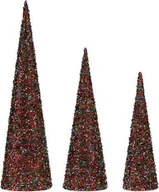 Ozdoby bożonarodzeniowe - Dekoracja świąteczna stożek cekiny 16,5 x 60 x 16,5 cm Niebieski Różowy - miniaturka - grafika 1