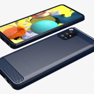 Carbon Case elastyczne etui pokrowiec Samsung Galaxy A51 5G niebieski - Etui i futerały do telefonów - miniaturka - grafika 4