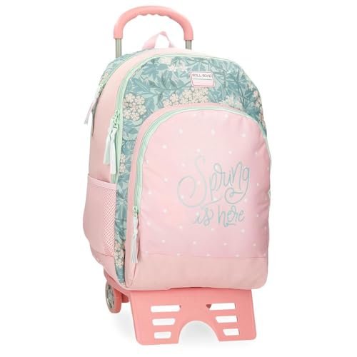Roll Road Spring is Here Plecak szkolny z wózkiem Różowy 33x44x17 cms Poliester 24,68L, Różowy, plecak szkolny na kółkach