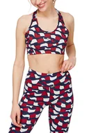 Biustonosze - Biustonosz damski Tommy Hilfiger Mid Intensity Aop Racer sportowy-M - miniaturka - grafika 1