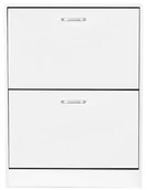 Szafki na buty - Biała Wąska Dwudrzwiowa Szafka Na Buty Do Przedpokoju P6-H25 - miniaturka - grafika 1