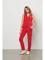 Spodnie damskie - Co Woman Bojówki "Pricilla" w kolorze czerwonym - miniaturka - grafika 1