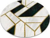 Dywany - Dywan EMERALD ekskluzywny 1015 koło - glamour, stylowy marmur, geometryczny butelkowa zieleń / złoty zielony koło 120 cm - miniaturka - grafika 1