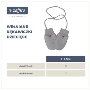 Zaffiro Zaffiro - Rękawiczki dziecięce Wełna premium 3-5 l Grey U - Rękawiczki dla dzieci - miniaturka - grafika 1