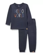 Odzież sportowa dziecięca - NAME IT Nbmnocio Ls Top Set dres do biegania dla chłopców, niebieski (India Ink), 62 - miniaturka - grafika 1