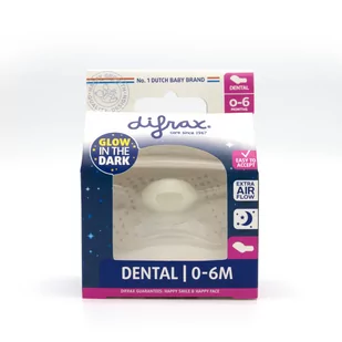 Difrax GL799 smoczek, Dental, 0-6 miesięcy, biały - Smoczki uspokajające - miniaturka - grafika 1
