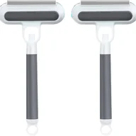 Środki do obuwia i ubrań - Dwie szare szczotki z rozpylaczem (po 18 x 37 cm) do czyszczenia sierści kota z dywanów, legowisk i moskitier. - miniaturka - grafika 1