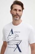 Koszulki męskie - Armani Exchange t-shirt bawełniany kolor biały z nadrukiem - miniaturka - grafika 1