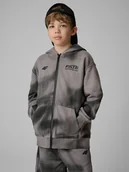 Bluzy dla chłopców - 4F Bluza dresowa loose z kapturem chłopięca - czarna 158/164 (12-14 lat) - miniaturka - grafika 1