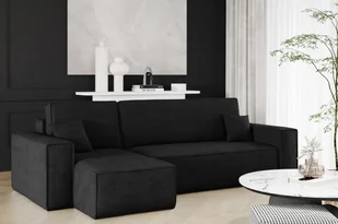 Sofa w kształcie L BEST narożnik tkanina Poso czarny lewy - Narożniki - miniaturka - grafika 1