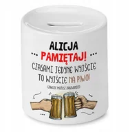 Skarbonki - Skarbonka dla Alicji na Urodziny Idealny Prezent z Nadrukiem ze Zdjęciem + Opakowanie na prezent (wzór 01) - miniaturka - grafika 1