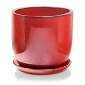 Donice - Donica z podstawką 34 cm czerwony - miniaturka - grafika 1