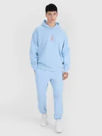 Spodnie sportowe męskie - 4F Spodnie dresowe joggery męskie - niebieskie L - miniaturka - grafika 1