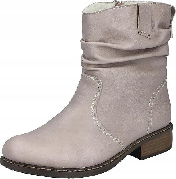 RIEKER BEŻOWE BOTKI ZNIOSKOWANE Z OCIEPLENIEM NA ZAMEK 38 6CA