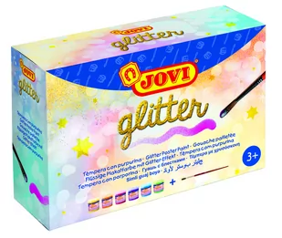 Jovi Farby plakatowe 6 kolorów z brokatem 55ml 707553 - Przybory szkolne - miniaturka - grafika 1
