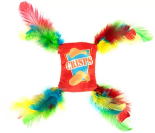 Zabawka dla kota Crinkle Crisps, z piórami - 1 szt. - Zabawki dla kotów - miniaturka - grafika 1