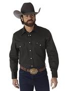 Koszule męskie - Wrangler Męska koszula robocza z długim rękawem o kroju kowbojskim, mocne wykończenie, Czarny Las Zielony, XL - miniaturka - grafika 1