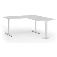 Biurka - Biurko PRIMO BETA L, 1600 x 1800 mm, podstawa biała, biały - miniaturka - grafika 1