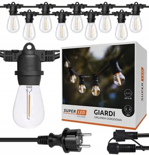 Girlanda ogrodowa Zewnętrzna Łańcuch Świetlny 20m 20x żarówka Led E27 - Girlandy - miniaturka - grafika 1