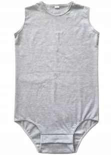 ZOAND Body dla dorosłych chorych -  Szary melanż - rozmiar XL - Unisex - zatrzask w kroku - Bielizna nocna - miniaturka - grafika 1