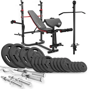Hop-Sport Zestaw kulturystyczny Strong 106kg z ławką HS-1065 40650 - Pozostały sprzęt siłowy - miniaturka - grafika 1