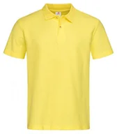 Koszulki męskie - Żółta Bawełniana Koszulka POLO -STEDMAN- Męska, Krótki Rękaw, z Kołnierzykiem, Kanarkowa - Stedman - miniaturka - grafika 1
