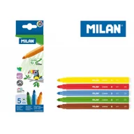 Przybory szkolne - MILAN Flamastry ze stożkową końcówką 5 kolorów - miniaturka - grafika 1