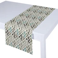 Obrusy i serwetki - Dekoria pl pl Bieżnik prostokątny wzór geometryczny w odcieniach pastelowego błękitu i beżu na jasnym tle 40 × 130 cm Modern 410-141-93 - miniaturka - grafika 1