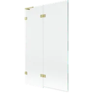 Parawany nawannowe - Mexen Lunar L parawan nawannowy 2-skrzydłowy lewy 110 x 150 cm, transparent, złoty szczotkowany - 897L-110-100-55-00-L - miniaturka - grafika 1