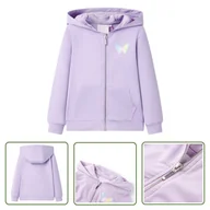 Bluzy dla dziewczynek - Bluza dziecięca z kapturem - liliowa - 116 - Bluza Dziecięca - miniaturka - grafika 1