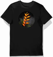 Koszulki męskie - Koszulka męska czarna z motywem kwiatu helikonii XXL - miniaturka - grafika 1