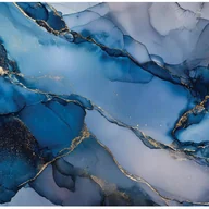 Fototapety - Fototapeta Marmur Złoto Glamour Niebieski 300x210 cm Tapeta Do Sypialni Salonu Kuchni Na Flizelinie - miniaturka - grafika 1