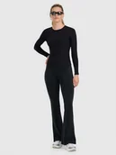 Legginsy - 4F Legginsy z rozszerzanymi nogawkami damskie - czarne XS - miniaturka - grafika 1