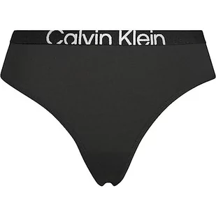 Calvin Klein Nowoczesne stringi damskie, Czarny/słoneczny limonkowy, L - Majtki damskie - miniaturka - grafika 1