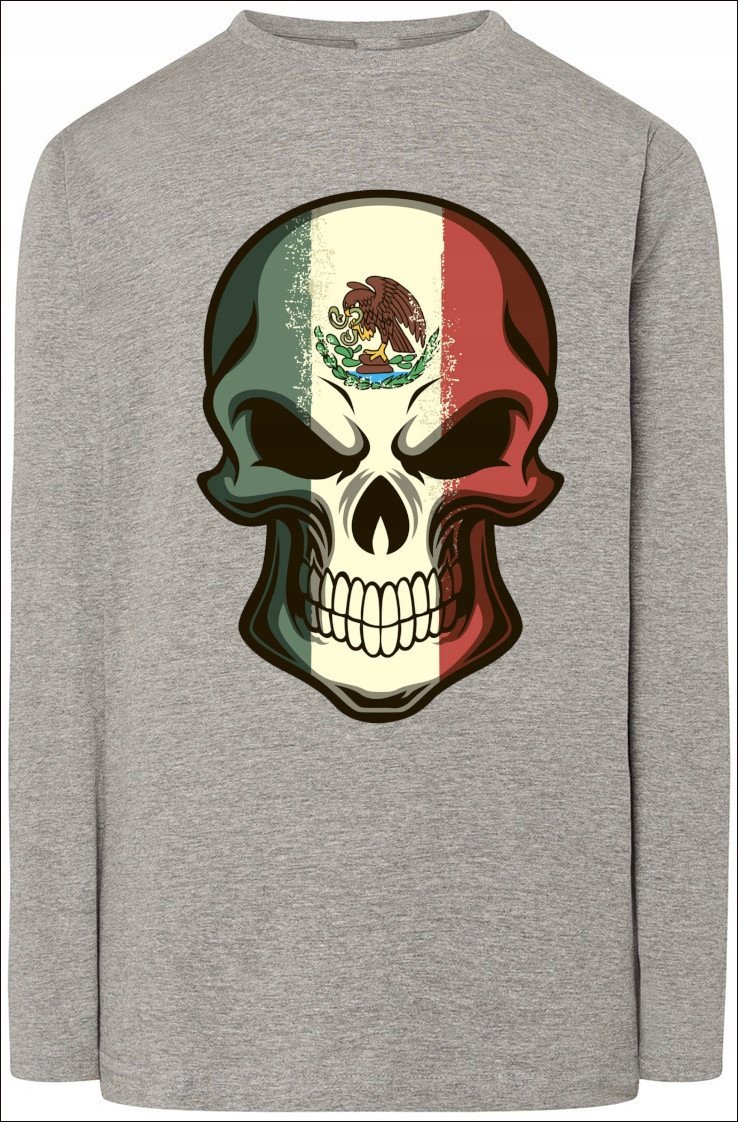 Longsleeve Męska Bluza Modna nadruk Czaszka r.M