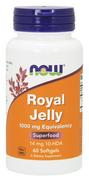 Suplementy naturalne - NOW Foods - Royal Jelly, Mleczko Pszczele, 1000mg, 60 kapsułek miękkich - miniaturka - grafika 1